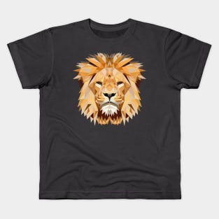 Lion Big Cat Head Polygon Geometric Gift Kids T-Shirt